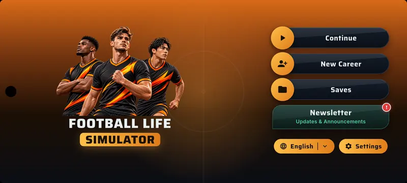 Main menu screen